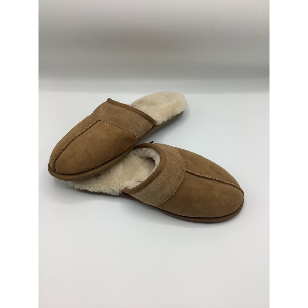 Tan UGG Leisure Slides Shearling Slippers Mens Size 8 Womens 9.5